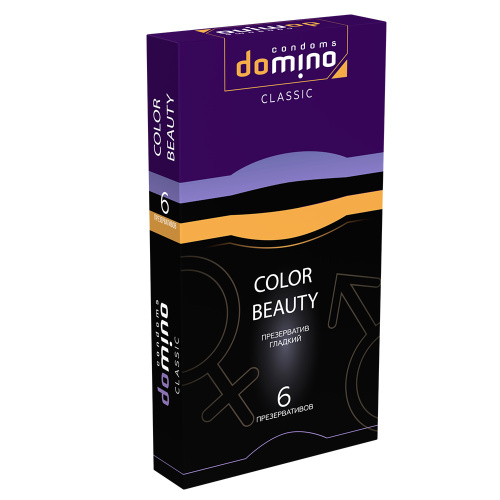 Презервативы гладкие цветные(фиол,черн,золотой) DOMINO CLASSIC Color Beauty 6шт
