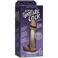 276-05 BX DJ / Фаллоимитатор реалистик мулат 6 UR3 Realistic Cock Vac-U-Lock