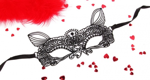 Маска ажурная "Кэтти", цвет чёрный