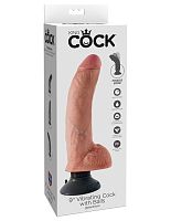 5409-21 PD / Вибромассажер 3в1 на съемной присоске 9 Vibrating Cock with Balls