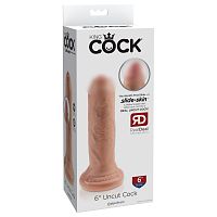 Фаллоимитатор на присоске необрезанный King Cock 6 Uncut Cock