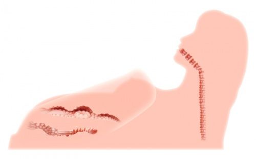 Мастурбатор женское тело 3D,три отверстия с вибрацией фото 6