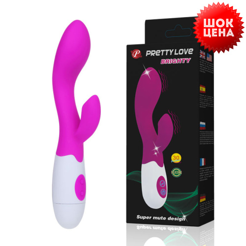 Вагинально-клиторальный вибромассажер Brighty, фуксия фото 7