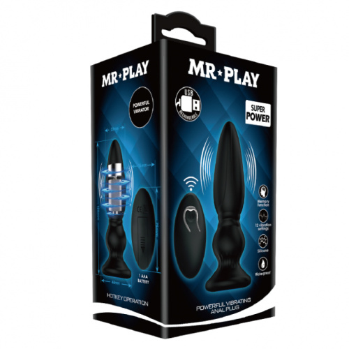 Виброплаг анальный с пультом Mr. Play "Powerfull vibration Anal Plug"