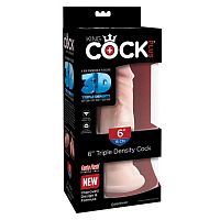 Фаллоимитатор на присоске без мошонки King Cock Plus 6 Triple Density Cock, телесный