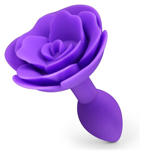 Фиолетовая гладкая анальная втулка-роза фото 2