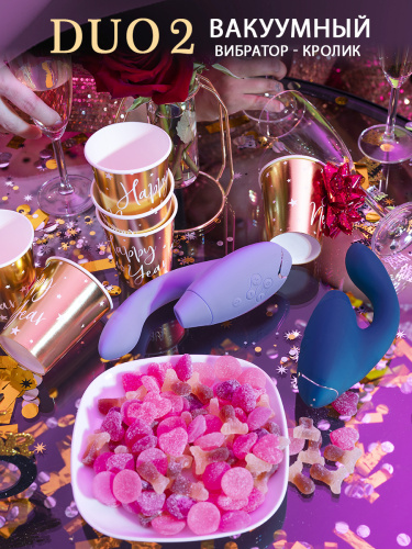 Бесконтактный клиторальный стимулятор Womanizer Duo 2 синий фото 14