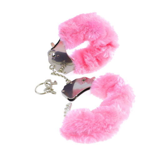 Наручники металлические с мехом розовые 3804-11 PD фото 2