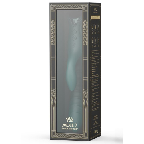 Вибратор ZALO Mose 2 Rabbit с функцией поступательных движений,изумрудный  фото 5