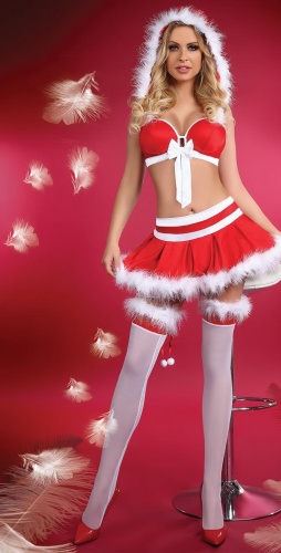 Комплект " Little Miss Christmas " S/M красно-белый