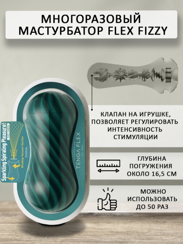 Мастурбатор Tenga Flex Fizzy Green фото 3