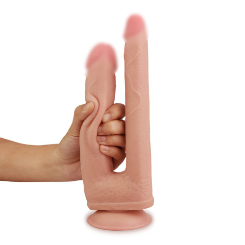 Фаллоимитатор анально-вагинальный на присоске Double Penetration Soft Cock 313001 LV фото 4