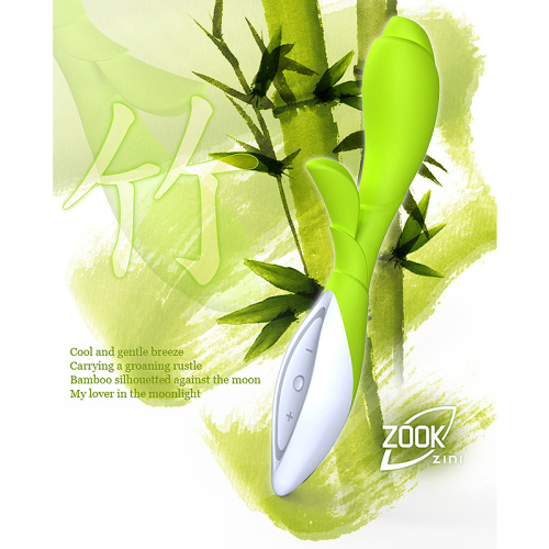 Вибратор хай-тек " ZINI ZOOK " зеленый с белым фото 6