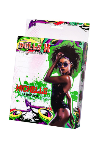Кукла надувная Michelle, негритянка, с тремя отверстиями, 160 см