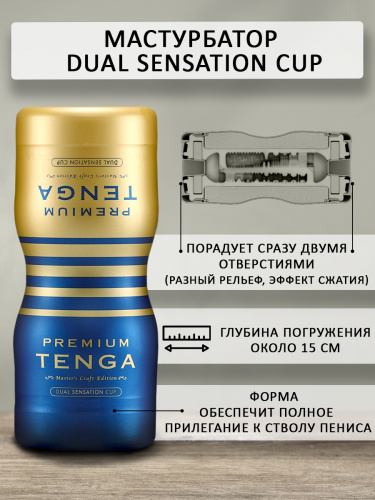 TENGA Мастурбатор PREMIUM DUAL SENSATION CUP TOC-204PT фото 3