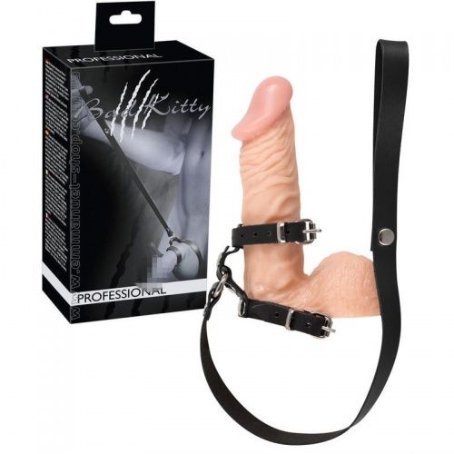 Поводок с эрекционным кольцом и подхватом мошонки 