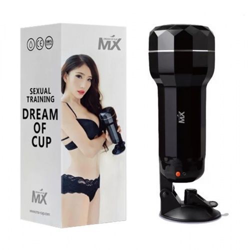 Мастурбатор с вибрацией и голосом "Dream of cup, MX", черный