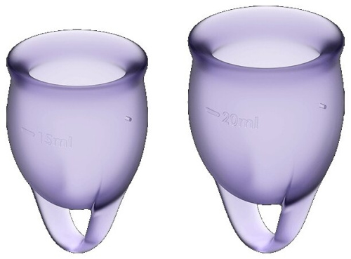 Satisfyer Менструальные чаши Feel Confident 15 и 20 мл, 2 шт., фиолетовый