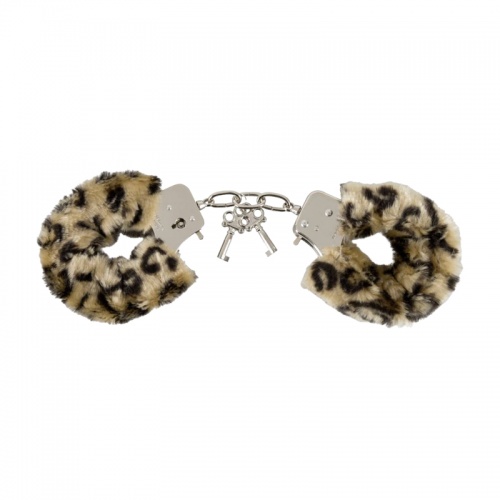 Наручники с мехом леопардовые