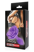 Фиолетовая гладкая анальная втулка-роза