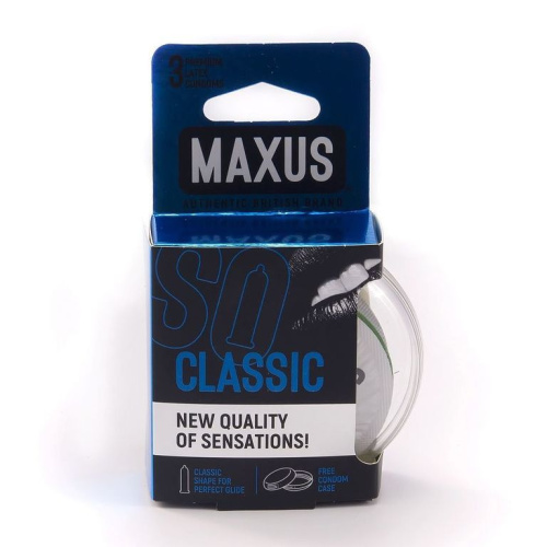 Классические презервативы в пластиковом кейсе Maxus AIR Classic, 3 шт