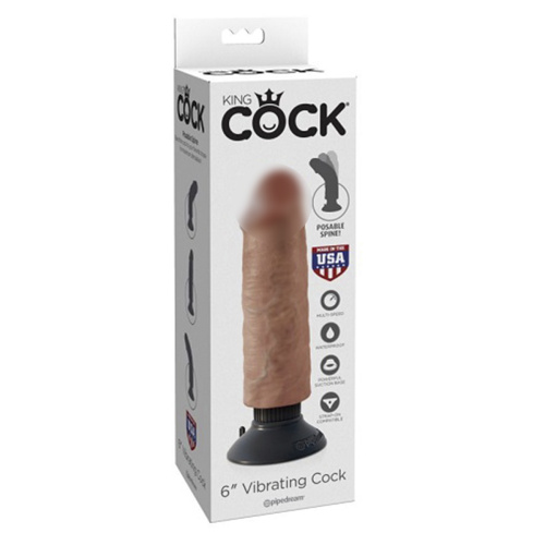 Вибромассажер-реалистик без мошонки на присоске загорелый King Cock фото 3