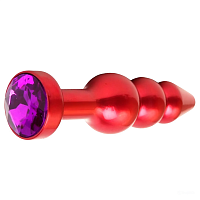 Мини-плаг красный с фиолетовым кристаллом Rosebud Mixed 
