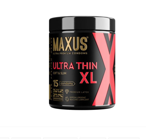 Презервативы MAXUS Ultra thin XL ультратонкие, увеличенные, 15 шт.