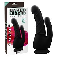Двойной фаллоимитатор - Naked Legend Stripper Double Dildo black 101753892