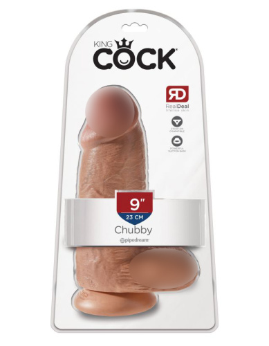 Фаллоимитатор реалистик утолщенный King Cock Chubby Tan загорелый