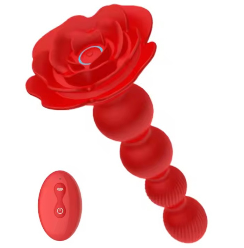 Вибромассажер анальный " Butt Plug Flower", Красный