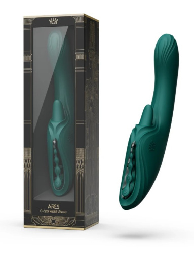Вибратор Ares G-Spot Rabbit с функцией нагрева, изумрудный фото 2