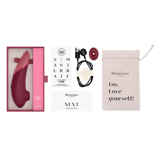 Бесконтактный клиторальный стимулятор Womanizer Next бордовый фото 3