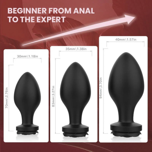 Набор силиконовых анальных пробок ROSA SHD-S375 фото 4