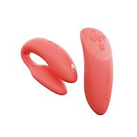 Вибратор We-Vibe Chorus для пар, коралловый, в комплекте батарейка для пульта