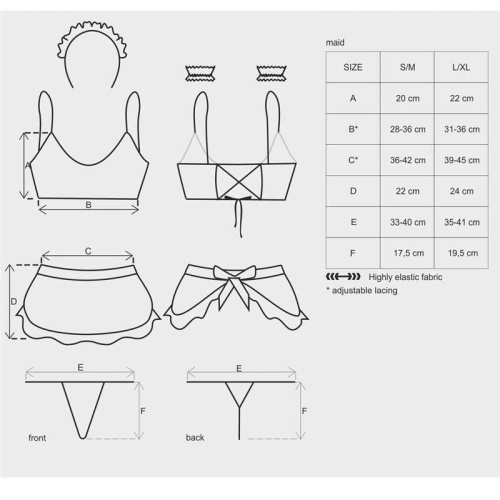 Костюм " Maid " S/M черно-белый фото 6