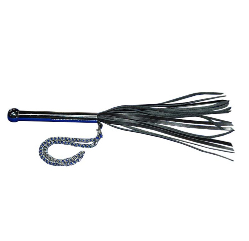 Плетка "Серебряная мечта", черная, длина 350мм 