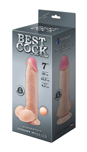 Фаллоимитатор неоскин на присоске BEST COCK 7" фото 2