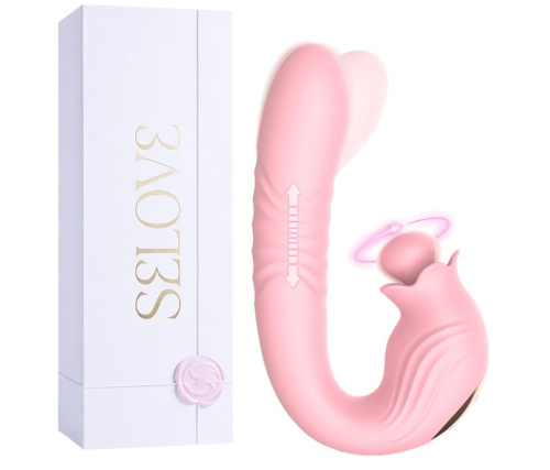 Вибратор SELOVE Thrusting  Campanula с вращающимся клиторальным стимулятором