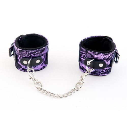 Кружевные наручники пурпурные 711003 TF фото 2