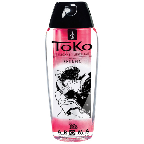 Лубрикант на водной основе "Тoko Aroma", вкус шампанское-клубника 165мл	