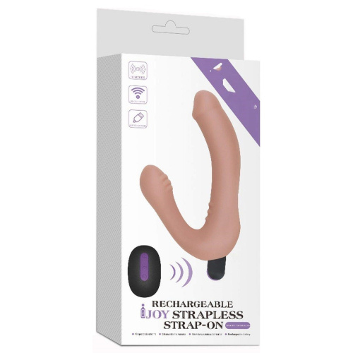 Страпон безремневой с вибрацией IJOY Strapless Strap, пульт д/у, телесный 430103 LV  фото 6