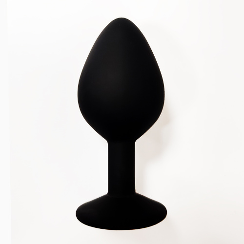 Анальная пробка силиконовая черная M 068RY, коробка