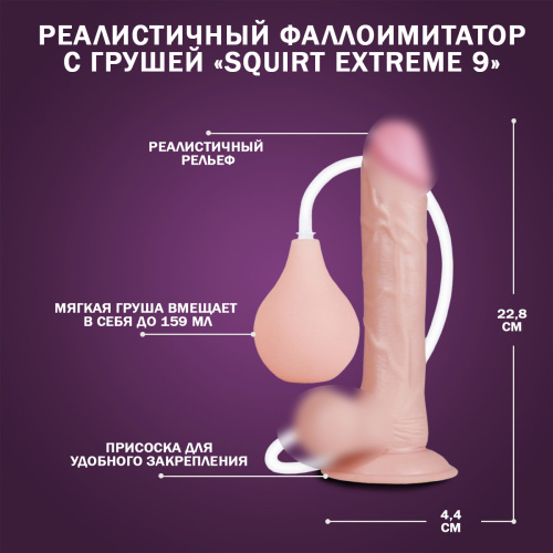 Фаллоимитатор «Squirt Extreme 9» с грушей 116021 LV фото 16