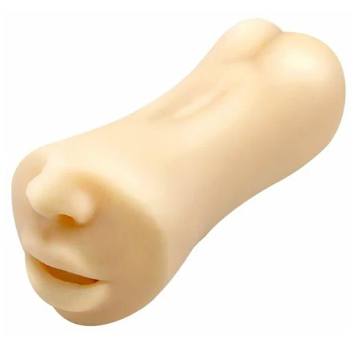 Двойной мастурбатор вагина и ротик Gemini, телесный 009215U фото 3