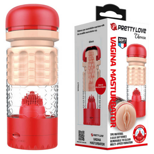 Мастурбатор вагина с вибрацией Pretty Love Emily, красный BM-00900T65-1 фото 3