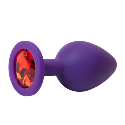 Анальная пробка силиконовая фиолетовая M 068RY, коробка фото 2