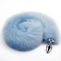 Хвост с металлической пробкой голубой 001-041 RY