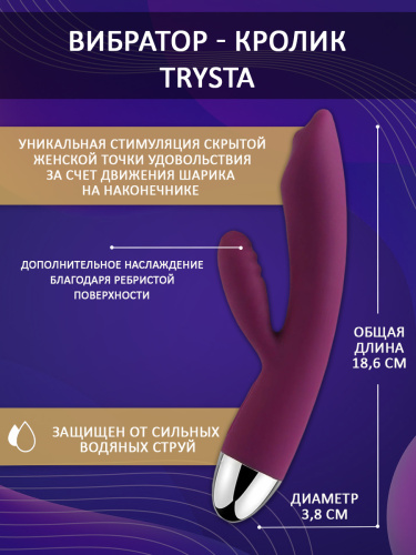 SVAKOM Вибратор из силикона Trysta 18.6 см, violet фото 4