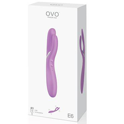 Вибратор rabbit перезаряжаемый розовый E6-6 OVO